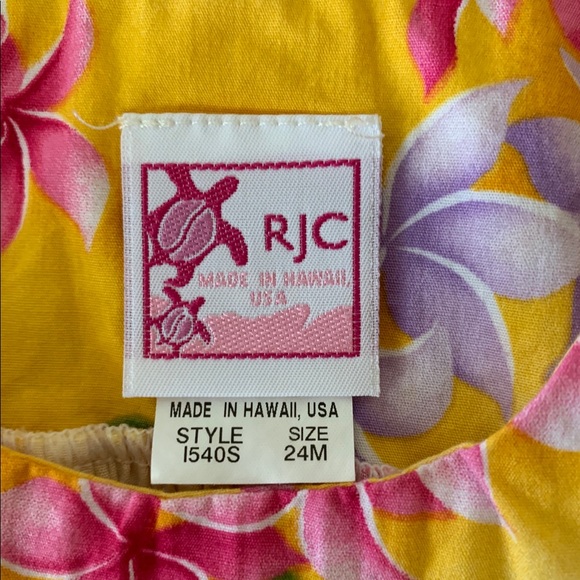 Bright yellow Hawaiian dress size 24 months - Picture 4 of 4